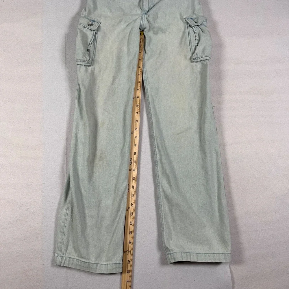 Hollister Ultra High-Rise Dad Jean Light Wash Cargo Denim 24x31 0R Skater Grunge